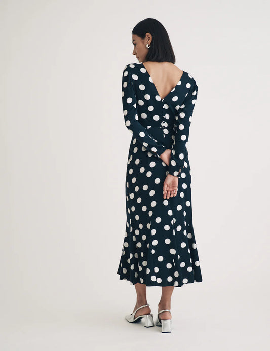 Nobody's Child Sally Midi Dress Black Polka Dot