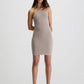 Calvin Klein Waffle Cotton Halter Neck Dress Shiitake