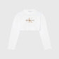 Calvin Klein Cropped Long Sleeve Logo T-Shirt White