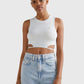 Tommy Jeans Self Tie Crop Top Shimmering Blue