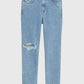 Tommy Jeans Harper High Rise Straight Ripped Denim Light