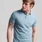 Superdry Organic Cotton Jersey Polo Blue