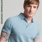 Superdry Organic Cotton Jersey Polo Blue